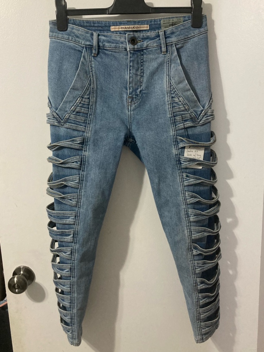 Parasuco Skinny Leg High Rise “Jackie Fit” Jeans w/backpack bag